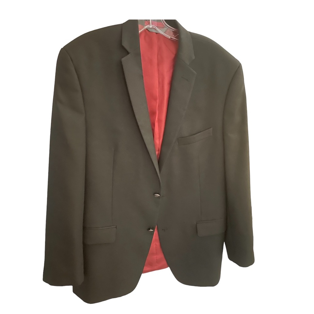 Alfani Suit Jacket: 42R: beautiful Red Lining: Two Button: Slim Fit